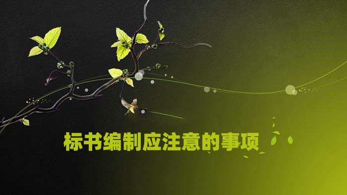 标书编制应注意的事项