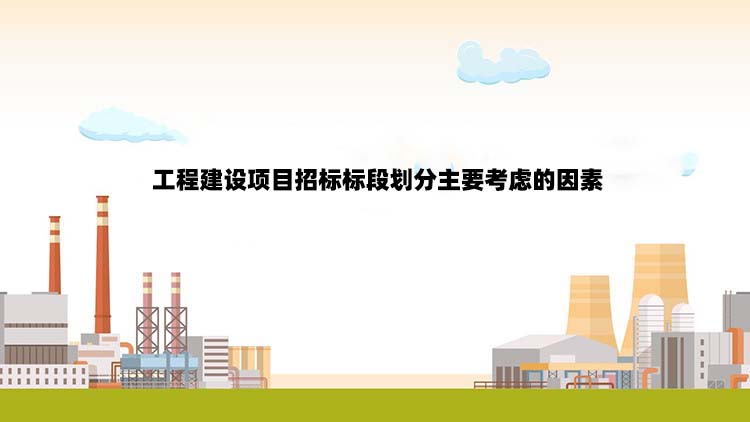 工程建设项目招标标段划分主要考虑的因素